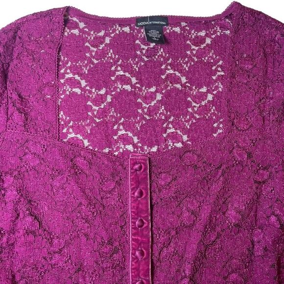 Moda International long sleeve fairy goth lace button blouse - Picture 6 of 8